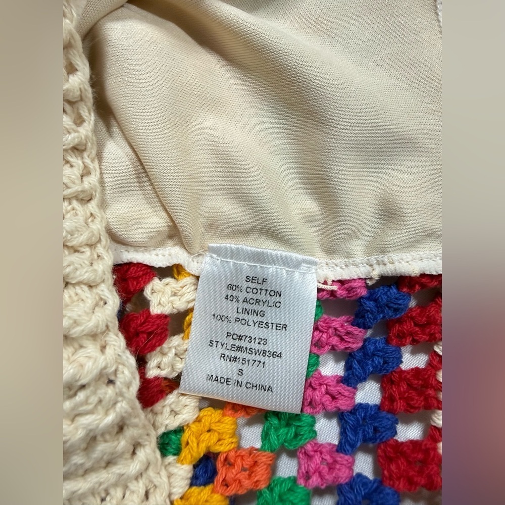 A FATHER'S LOVE Multicolor Crochet Halter Top size S - Picture 10 of 13
